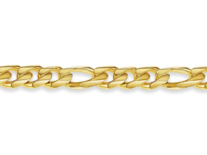 Handmade Solid Gold Figaro Bracelet , 14mm