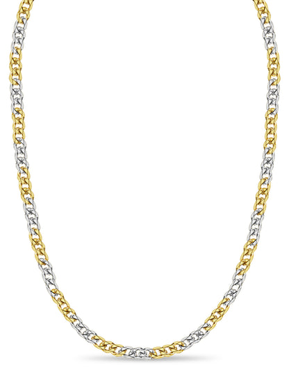Handmade Solid Gold Curb Necklace , 17mm