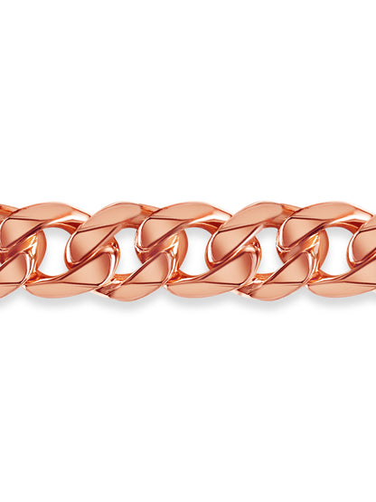 Handmade Solid Gold Curb Bracelet , 17mm