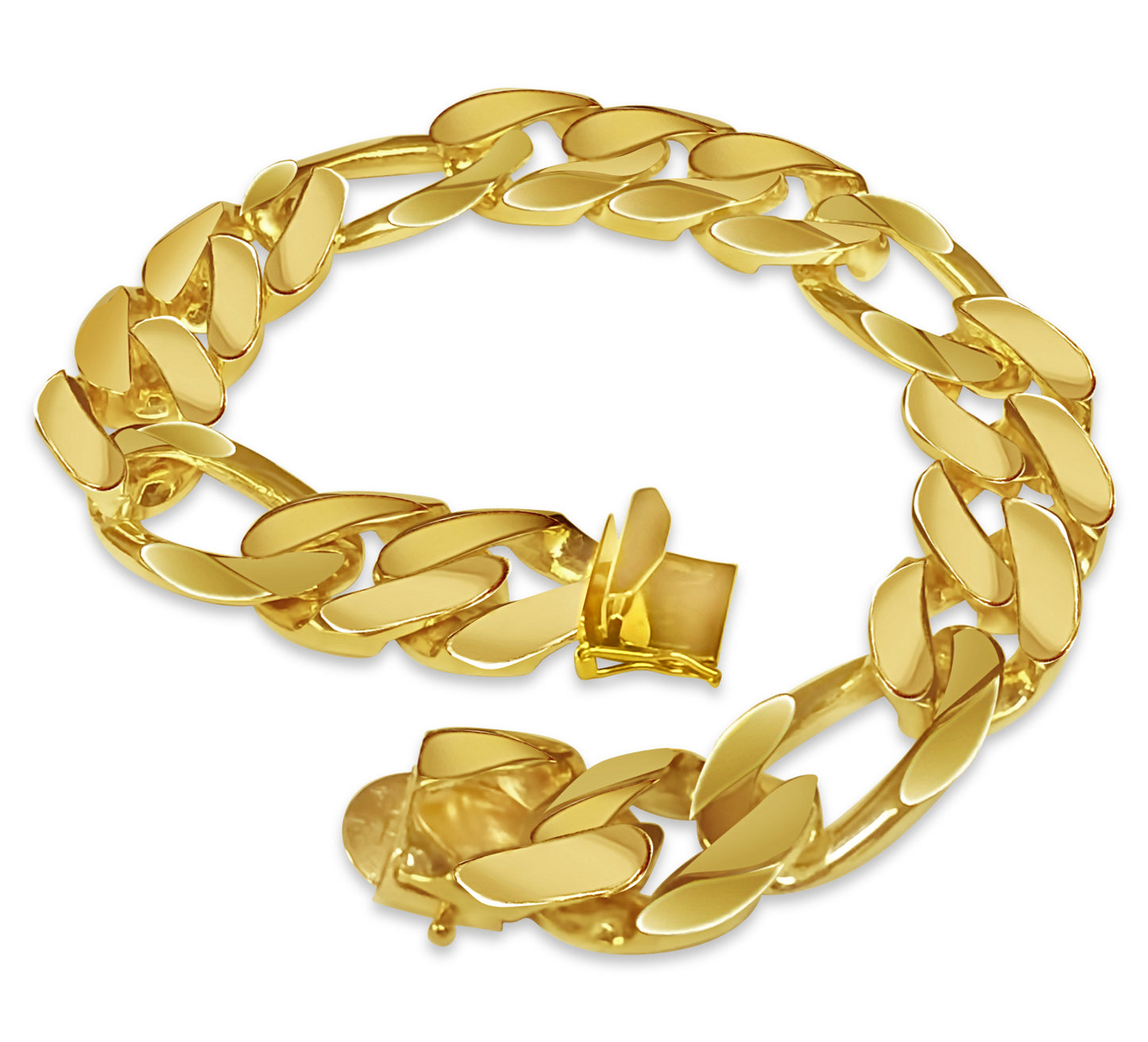 Handmade Solid Gold Figaro Bracelet , 16mm