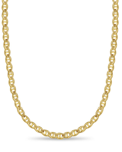 Handmade Solid Gold Anchor Mariner Necklace , 13mm