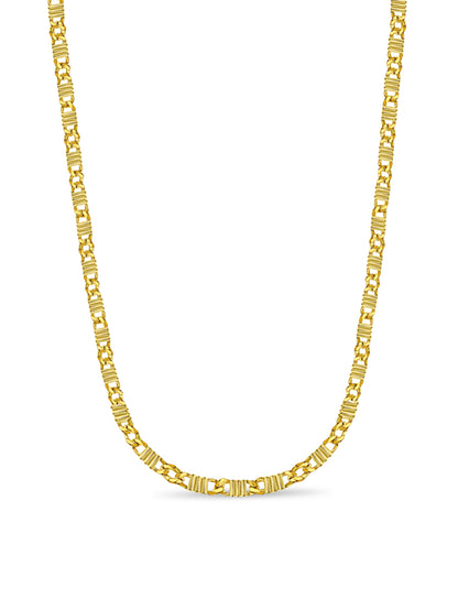 Handmade Solid Gold Curb Necklace , 9mm