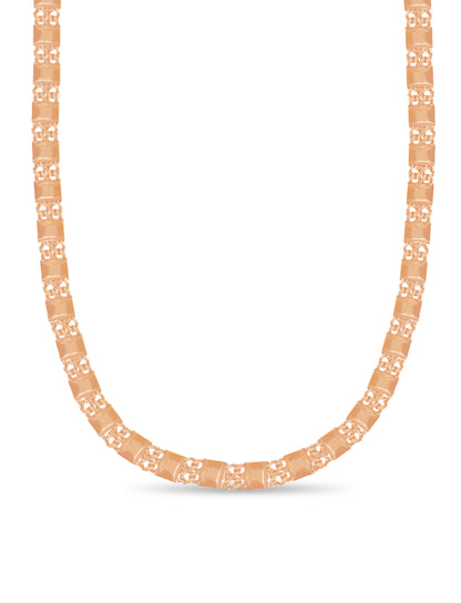 Handmade Solid Gold Curb & Bar Necklace , 17mm