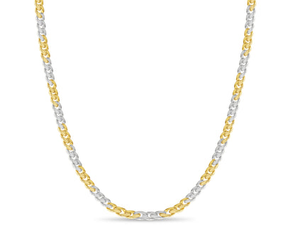 Handmade Solid Gold Curb Necklace , 11mm