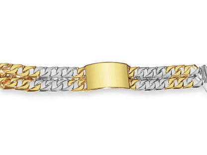 Handmade Solid Gold ID Curb Bracelet , 27mm