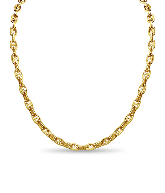 Handmade Solid Gold Anchor Mariner Necklace , 5mm