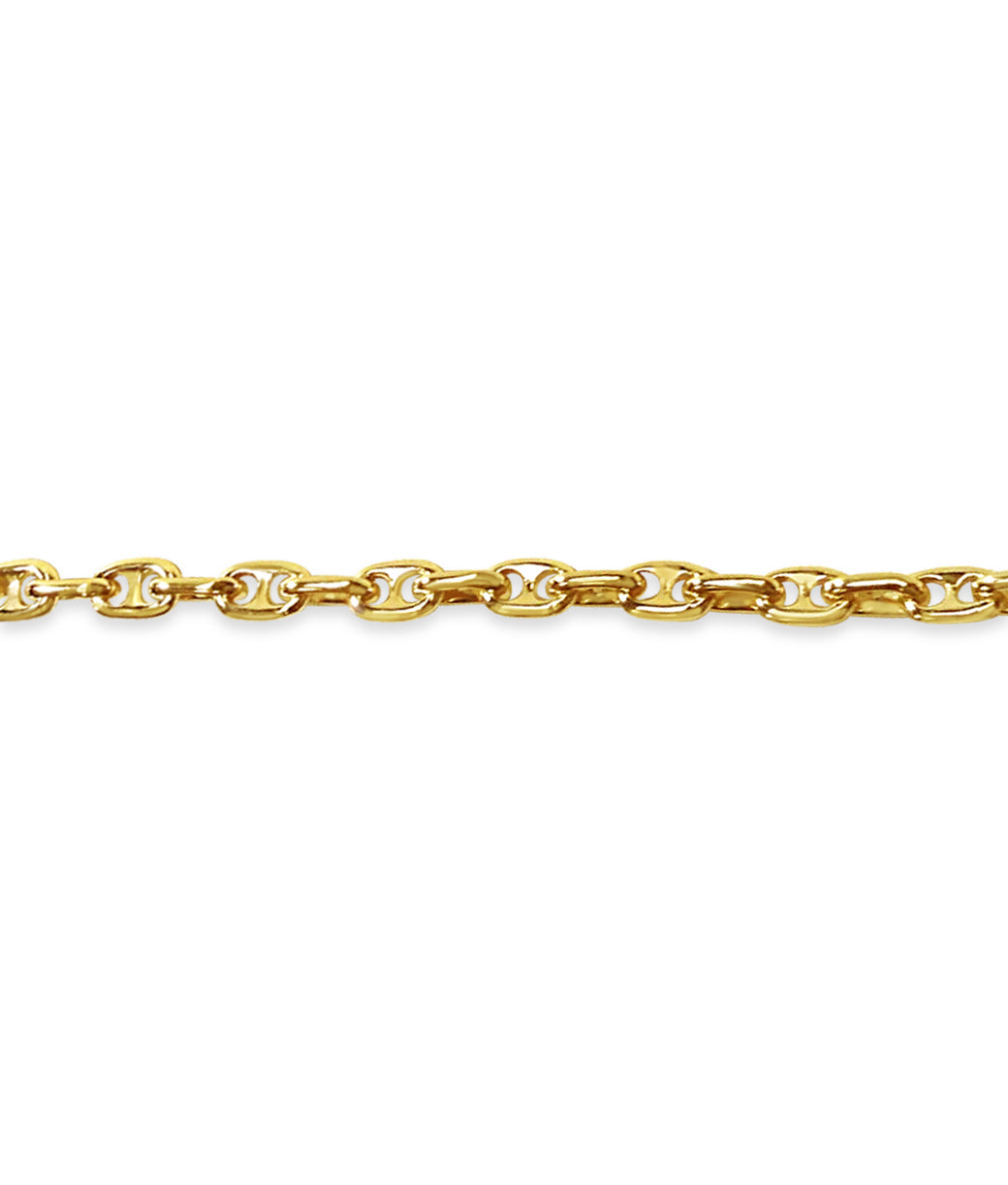 Handmade Solid Gold Anchor Mariner Necklace , 5mm