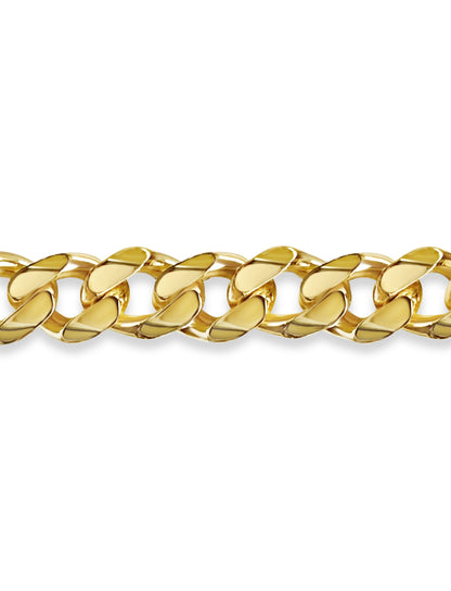 Handmade Solid Gold Curb Necklace , 11mm