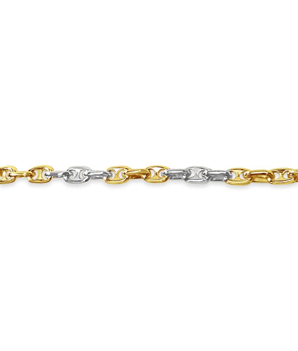 Handmade Solid Gold Anchor Mariner Necklace , 5mm