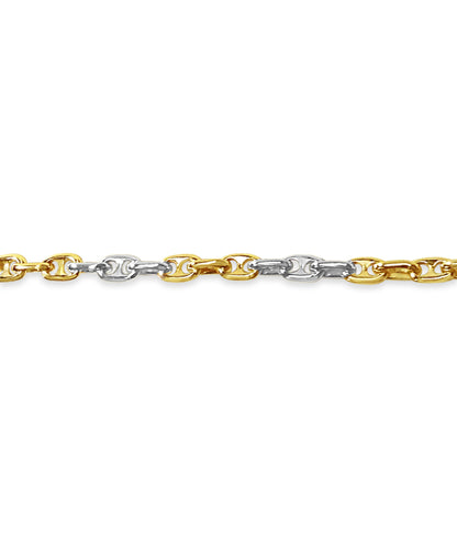 Handmade Solid Gold Anchor Mariner Necklace , 5mm
