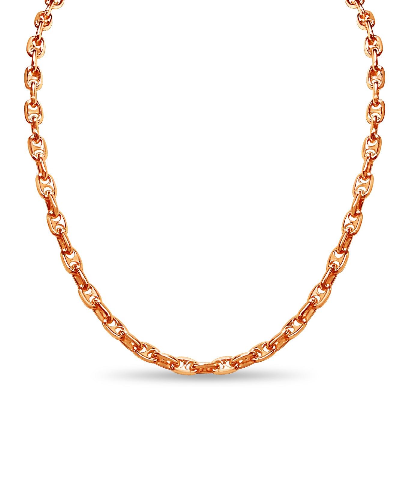 Handmade Solid Gold Anchor Mariner Necklace , 5mm