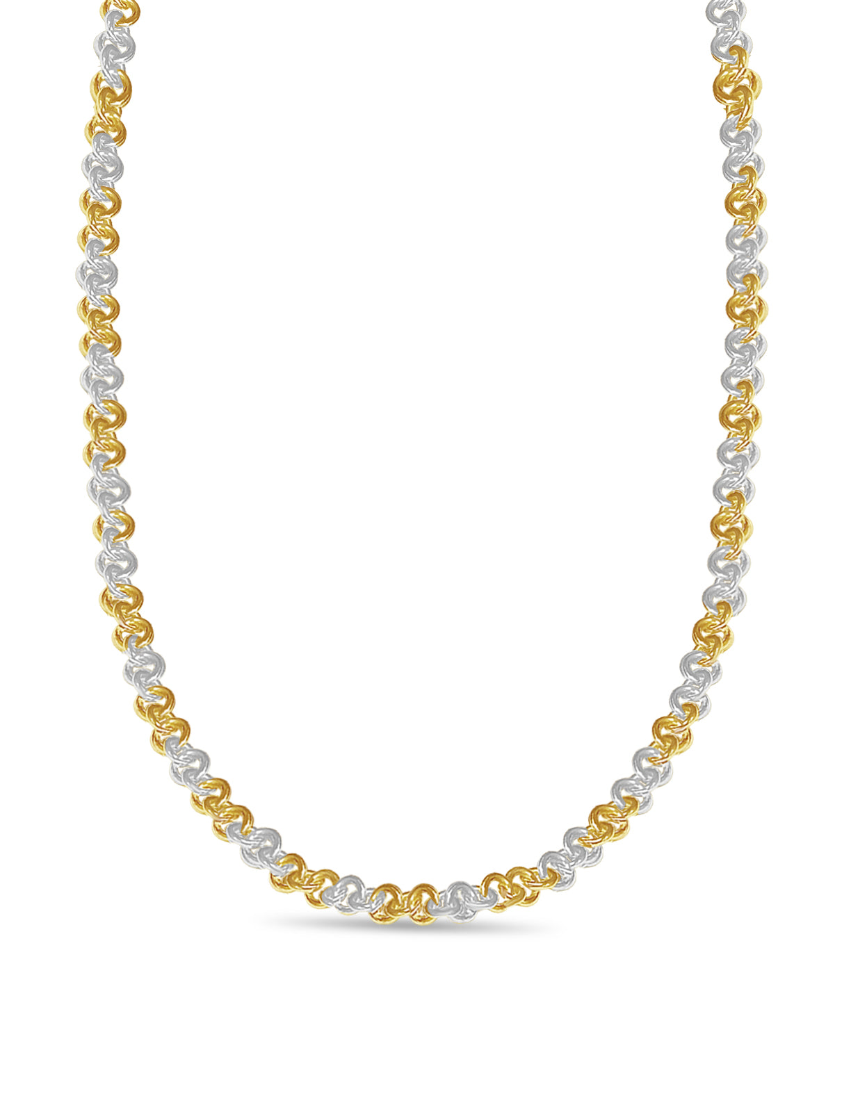 Handmade Solid Gold Fancy Rolo Necklace , 9mm