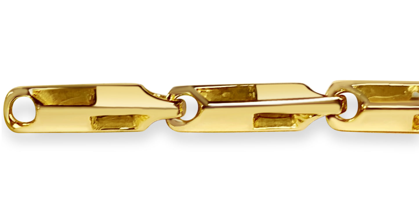 Handmade Solid Gold Square Tube Bracelet , 5mm