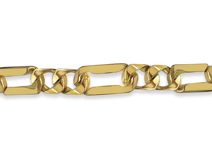 Handmade Solid Gold Figaro Bracelet , 7mm