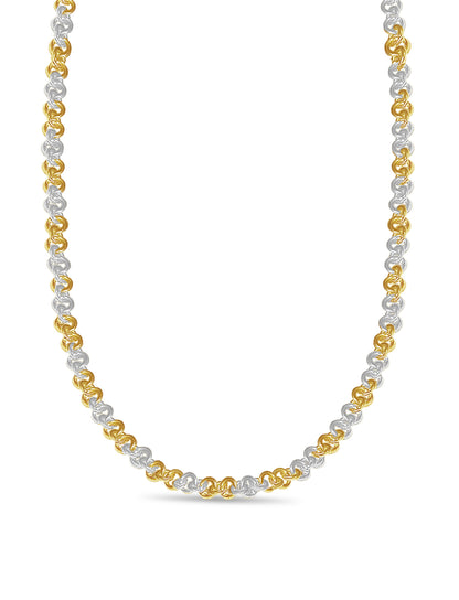 Handmade Solid Gold Fancy Rolo Necklace , 9mm