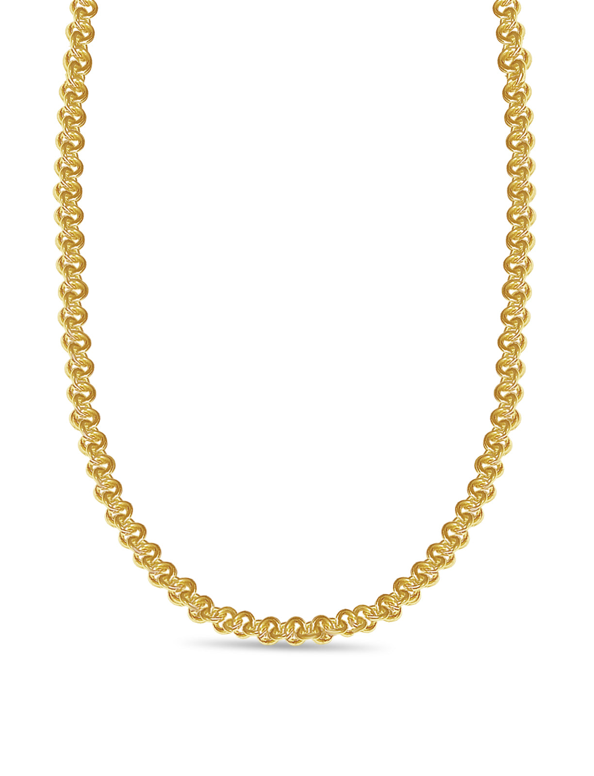 Handmade Solid Gold Fancy Rolo Necklace , 9mm