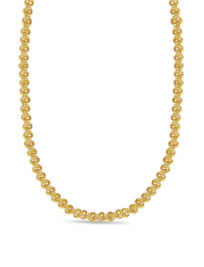 Handmade Solid Gold Fancy Rolo Necklace , 9mm