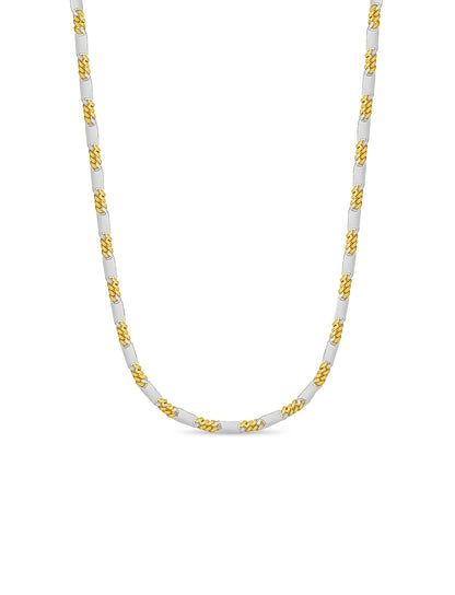 Handmade Solid Gold Figaro Bar Necklace , 8mm