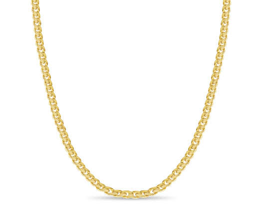 Handmade Solid Gold Curb Necklace , 11mm