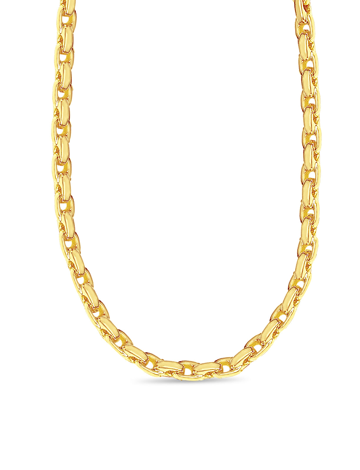 Handmade Solid Gold Fancy Rolo Necklace , 5mm
