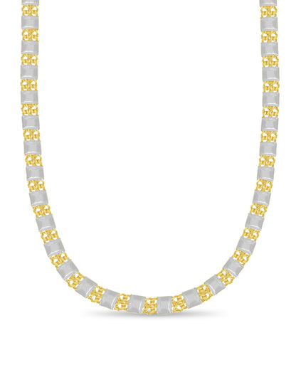 Handmade Solid Gold Curb & Bar Necklace , 17mm