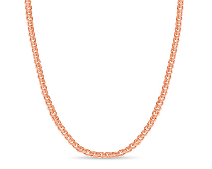 Handmade Solid Gold Curb Necklace , 11mm