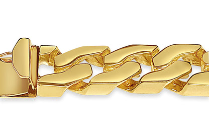 Handmade Solid Gold Curb Bracelet , 15mm