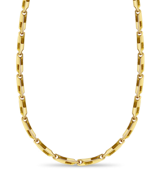 Handmade Solid Gold Square Tube Necklace , 5mm