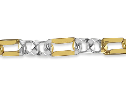 Handmade Solid Gold Figaro Bracelet , 7mm