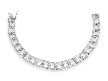 Handmade Solid Gold Curb Bracelet , 11mm