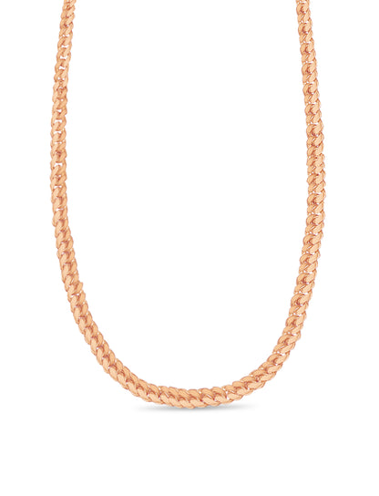 Handmade Solid Gold Curb Necklace , 7mm