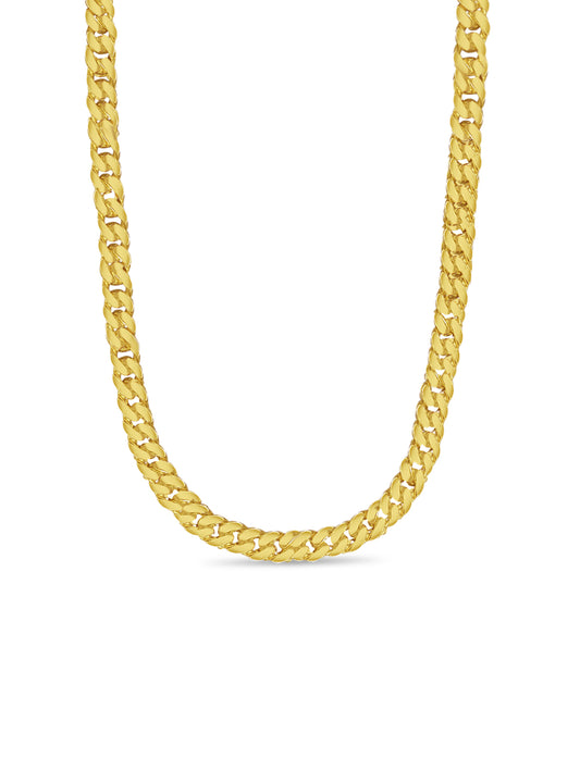 Handmade Solid Gold Curb Necklace , 9mm