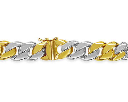 Handmade Solid Gold Curb Bracelet , 11mm