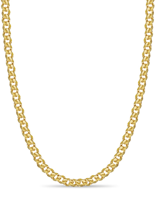 Handmade Solid Gold Curb Necklace , 11mm