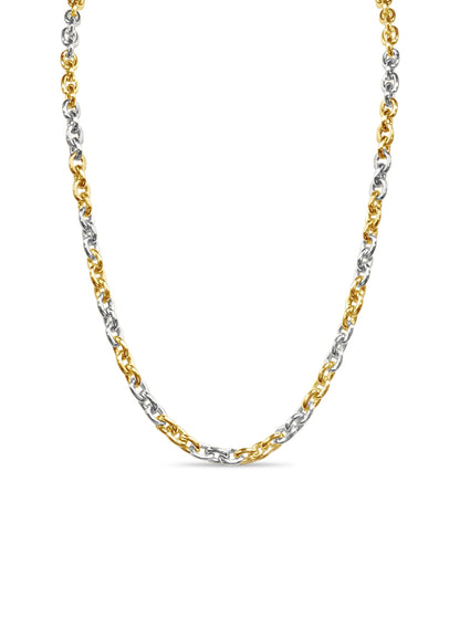 Handmade Solid Gold Fancy Rolo Necklace , 7mm