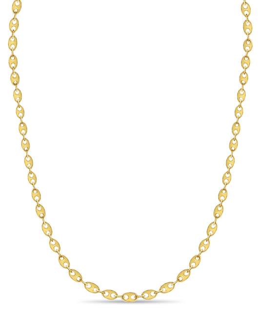 Handmade Solid Gold Mariner Necklace , 9mm