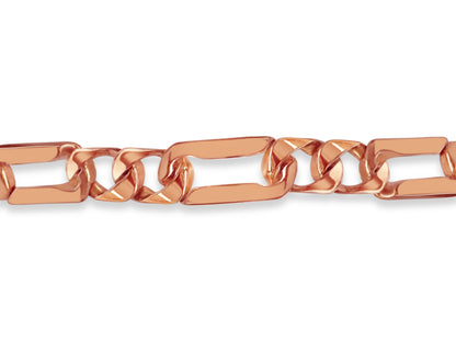 Handmade Solid Gold Figaro Bracelet , 7mm