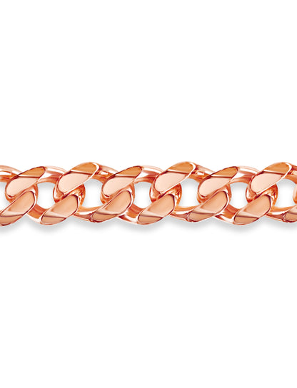 Handmade Solid Gold Curb Bracelet , 11mm