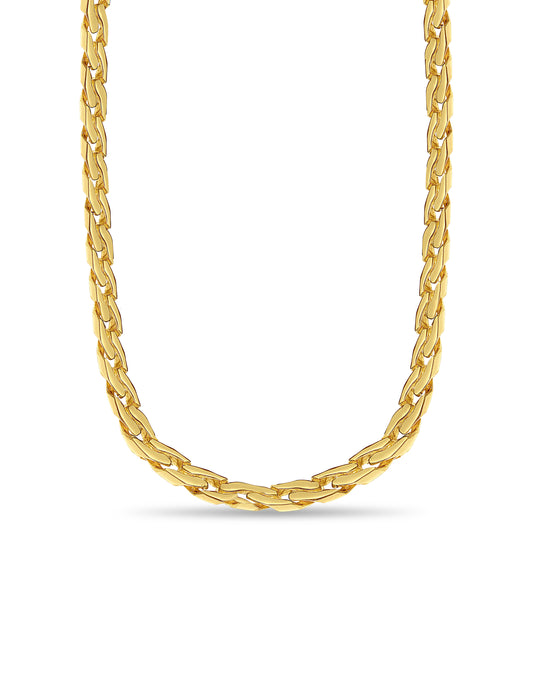 Handmade Solid Gold Curb Necklace , 15mm