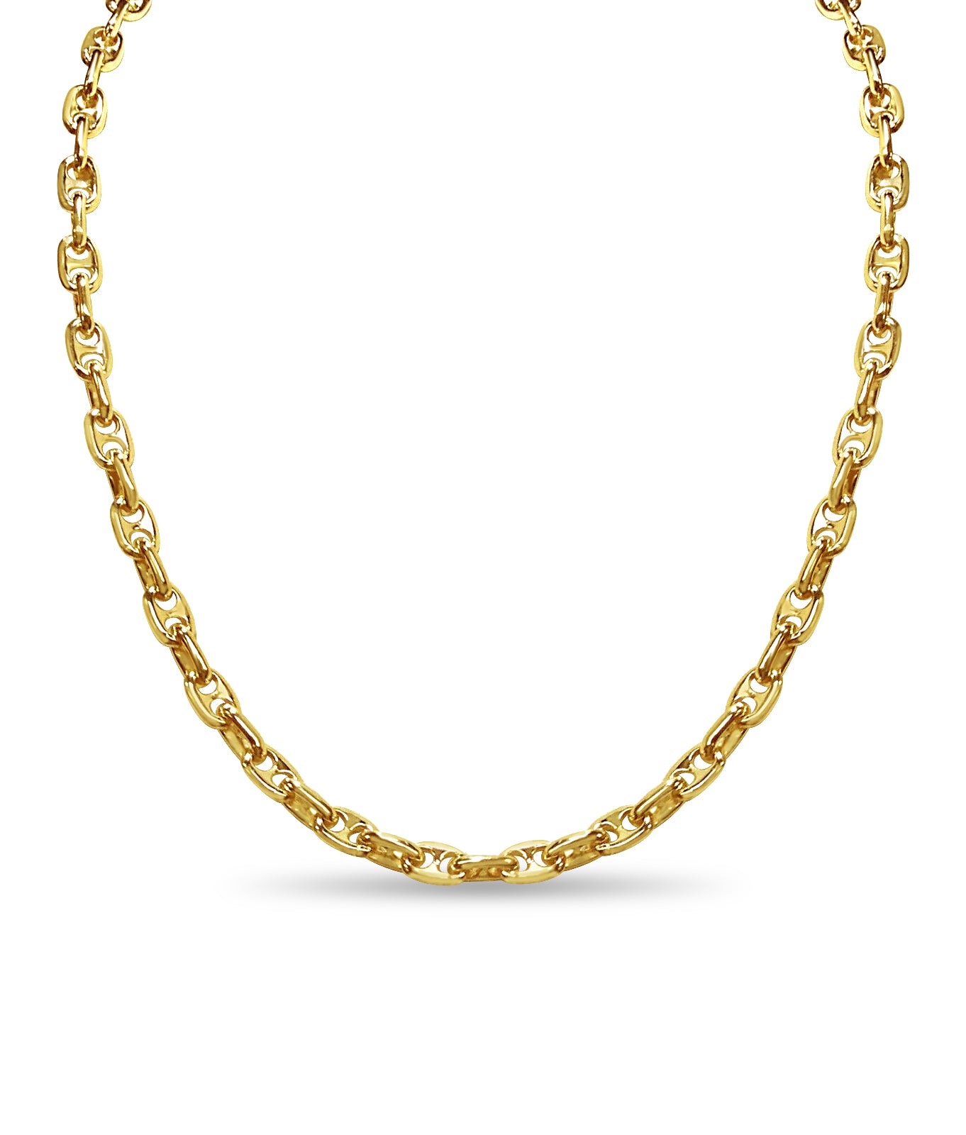 Handmade Solid Gold Anchor Mariner Necklace , 5mm