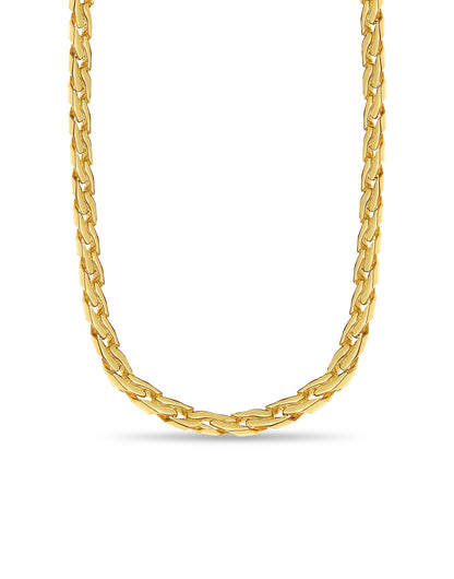 Handmade Solid Gold Curb Necklace , 15mm