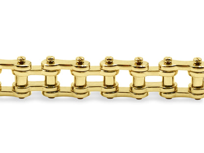 Handmade Solid Gold Motorcycle/Bike Chain Bracelet , 20mm