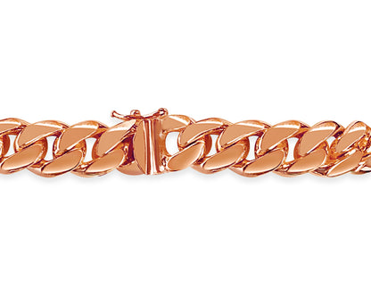 Handmade Solid Gold Curb Bracelet , 11mm