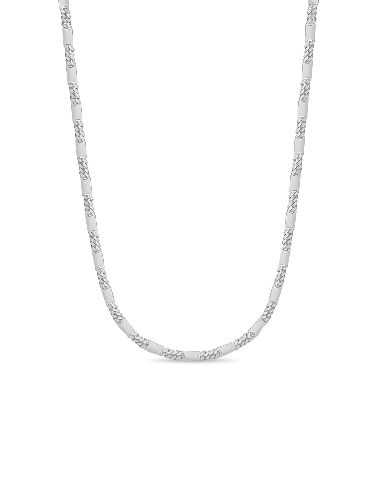 Handmade Solid Gold Figaro Bar Necklace , 8mm