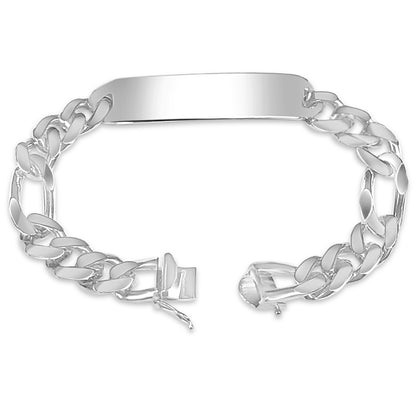 Handmade Solid Gold ID Figaro Bracelet , 12mm