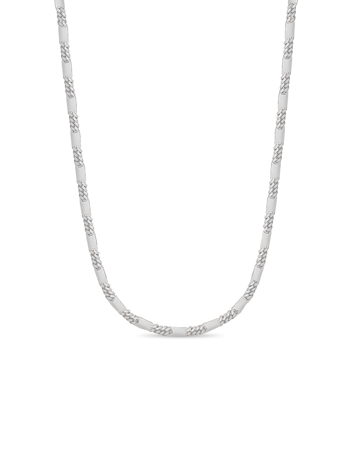 Handmade Solid Gold Figaro Bar Necklace , 8mm