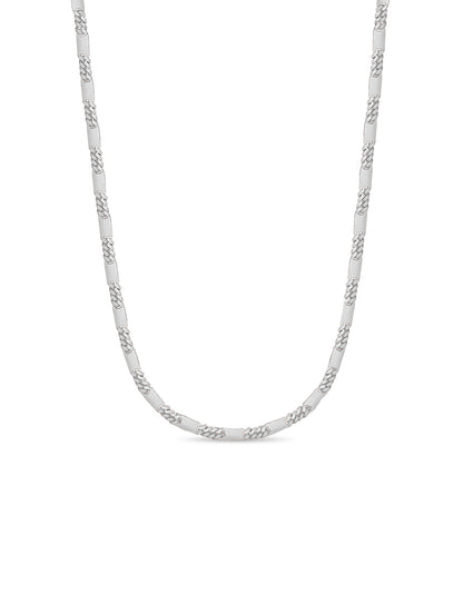 Handmade Solid Gold Figaro Bar Necklace , 8mm