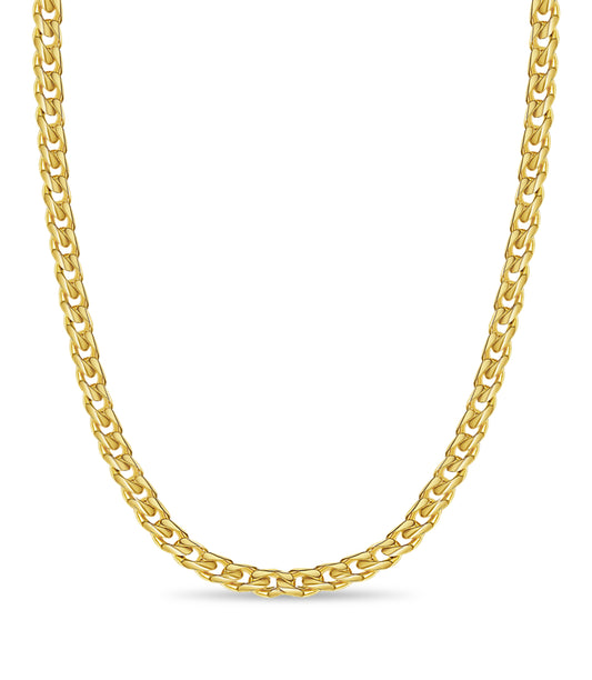 Handmade Solid Gold Curb Necklace , 13mm
