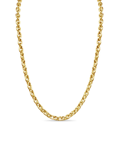 Handmade Solid Gold Fancy Rolo Necklace , 7mm