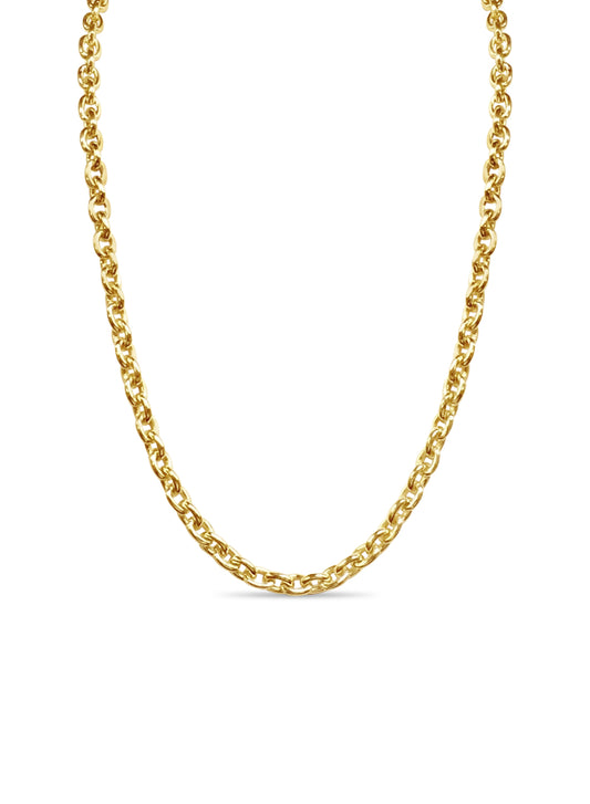 Handmade Solid Gold Fancy Rolo Necklace , 7mm